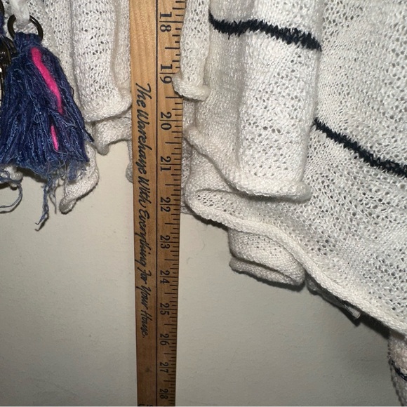 FREE PEOPLE Dreamland XS Knit Cardigan Sweater Bell Sleeve Cropped Linen Blend - Picture 12 of 12